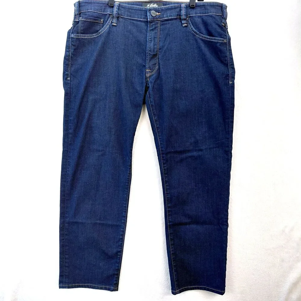 34 Heritage Jean Men 38x28 Denim Mid Rise Courage Straight Leg Dark Wash Stretch
